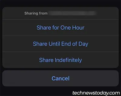find-my-app-share-my-location-options