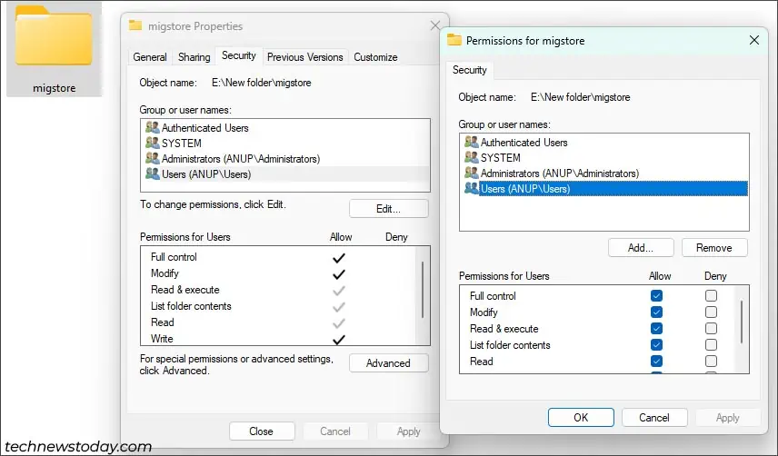 How To Transfer Windows User Profile To Another PC 5 folder-security-permissions-windows