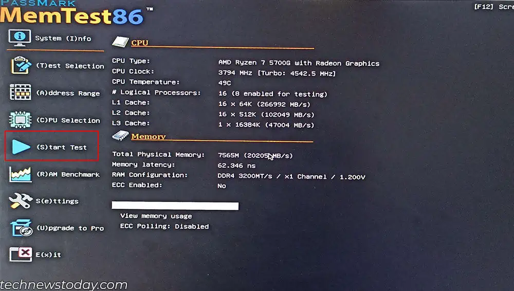 mem-test-86-home-screen