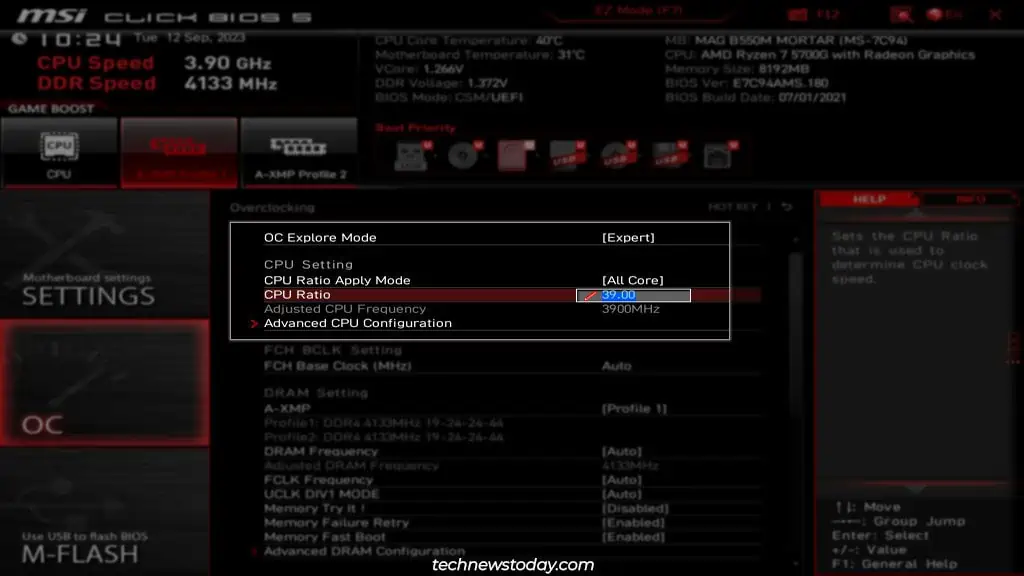 How to Overclock Your MSI Motherboard BIOS 15 msi-bios-increase-cpu-ratio-multiplier