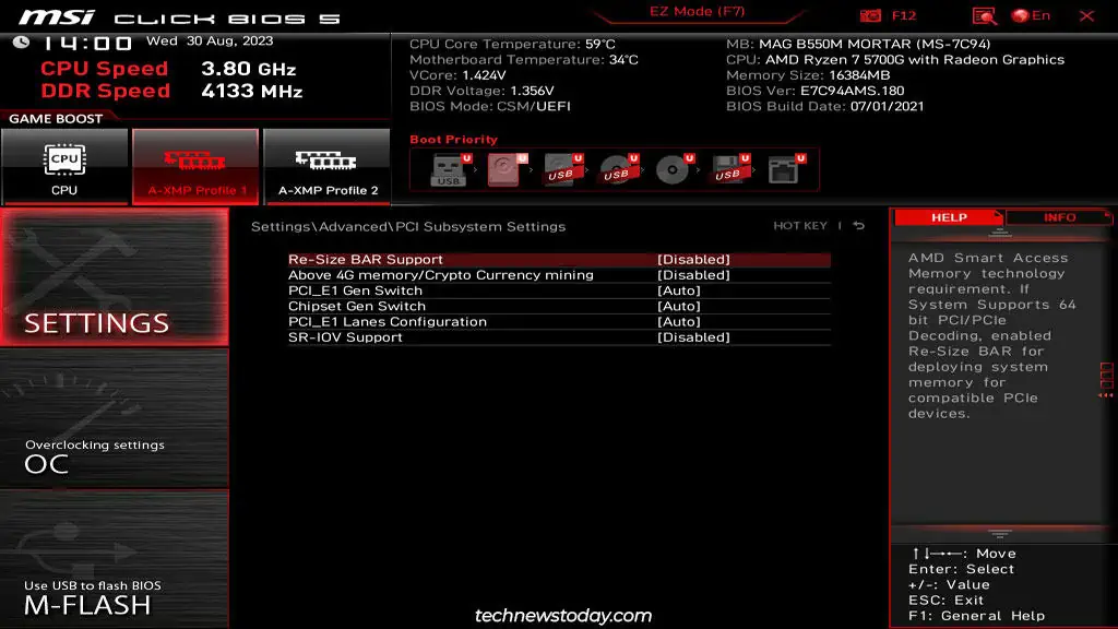 msi-pcie-subsystem-settings