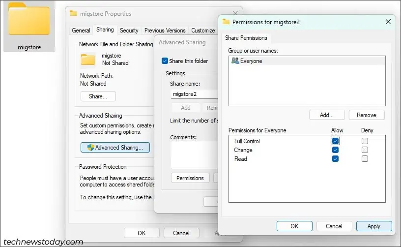 How To Transfer Windows User Profile To Another PC 4 network-share-permissions