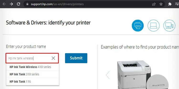 searching-printer-name-in-hp-driver-website