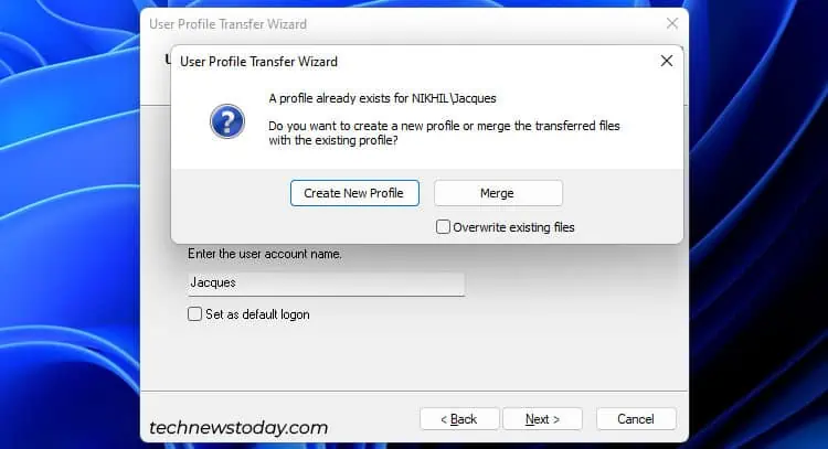 How To Transfer Windows User Profile To Another PC 13 transwiz-create-profile-merge