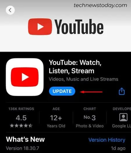 update-youtube-app