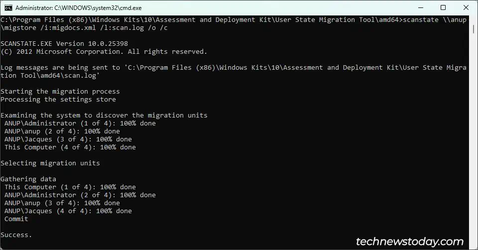 How To Transfer Windows User Profile To Another PC 6 usmt-scan-state