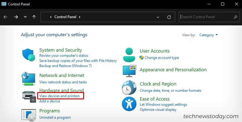 How to Fix a Printer That's Not Printing 7 view-devices-and-printers-on-control-panel