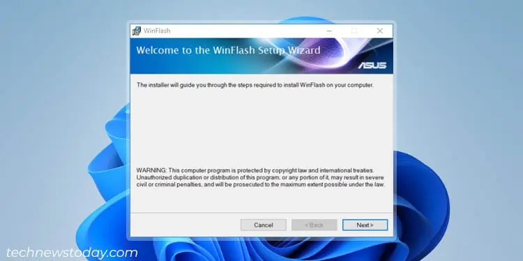 ASUS BIOS Update: 5 Easy Ways 31 winflash-installation-screen