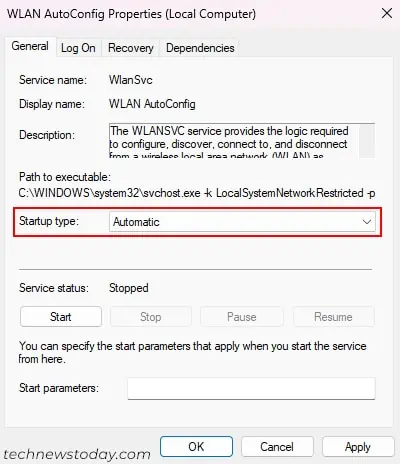 Intel Wireless AC 9560 Not Working? Try these Fixes 7 wlan-autoconfig-properties-startup-type-auotmatic