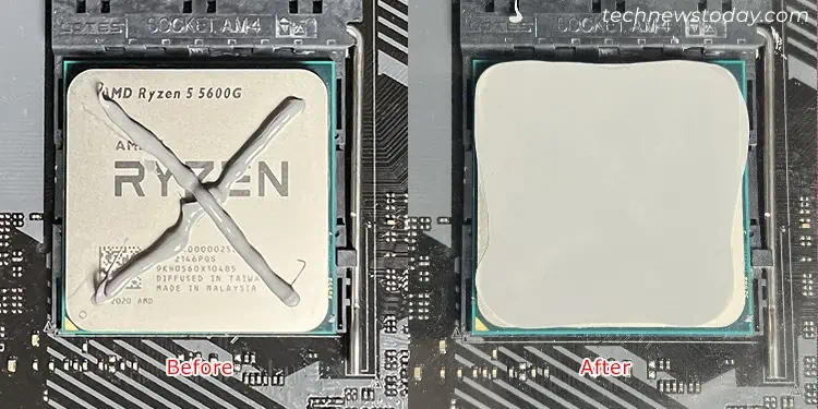 Best Thermal Paste Pattern: 5 Methods Tested 1 x-pattern-thermal-paste-spread