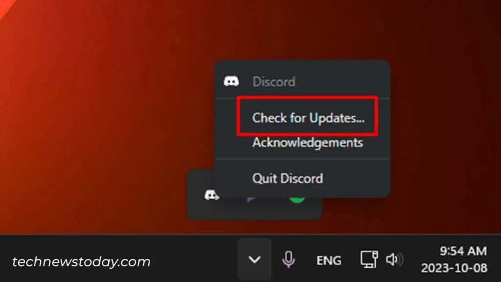 Can't Hear People on Discord? Try these 9 Fixes! 14 Discord-Check-for-updates-1024x576