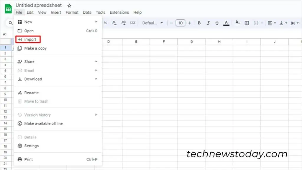 How to Unprotect Excel Sheet in 4 Ways 11 Import-option-Google-docs-1024x576