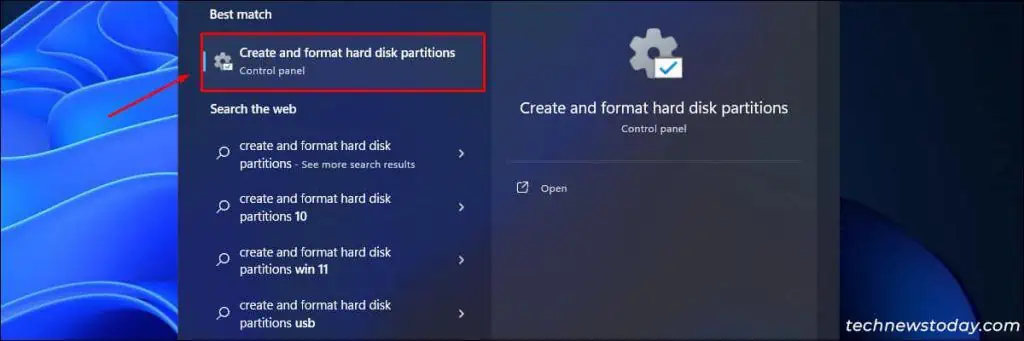 How To Open Disk Management in Windows 11? 2 Open-Device-Manager-via-search-menu-1024x341