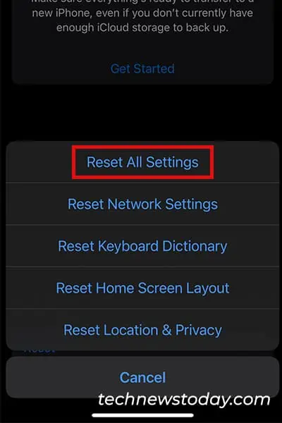 How to Fix No Video Option on iPhone 8 Reset-all-settings-in-iphone
