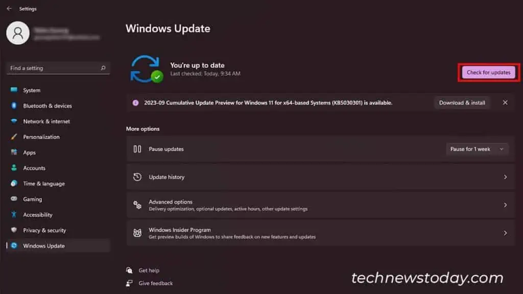 Can't Hear People on Discord? Try these 9 Fixes! 15 Windows-Check-for-updates-1024x576
