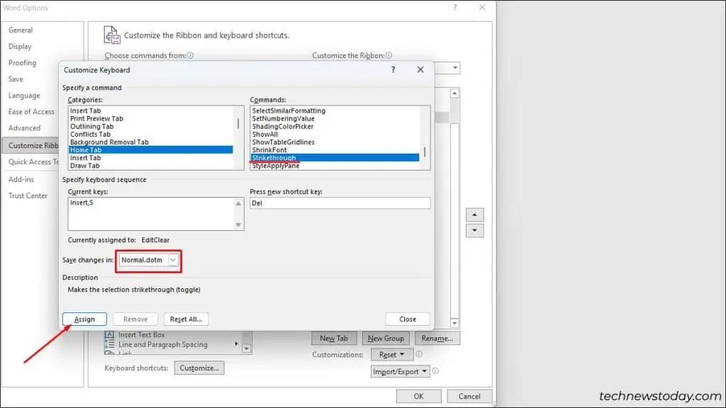 How to Use Strikethrough Shortcut in Word 7 assign-shortcut-to-strikethrough-shortcut-word-1-1024x576