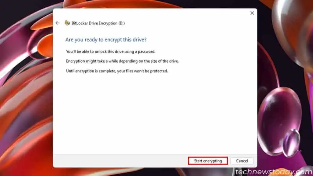 How to Encrypt Hard Drive on Windows 5 bitlocker-start-encrypting-1024x576