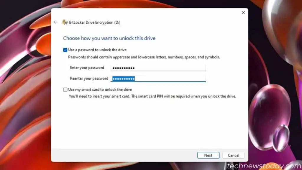 How to Encrypt Hard Drive on Windows 3 bitlocker-use-password-next-1024x576