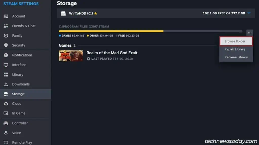 Steam Not Enough Disk Space? Here are 7 Fixes You Can Try 9 browse-folder-option-1024x576