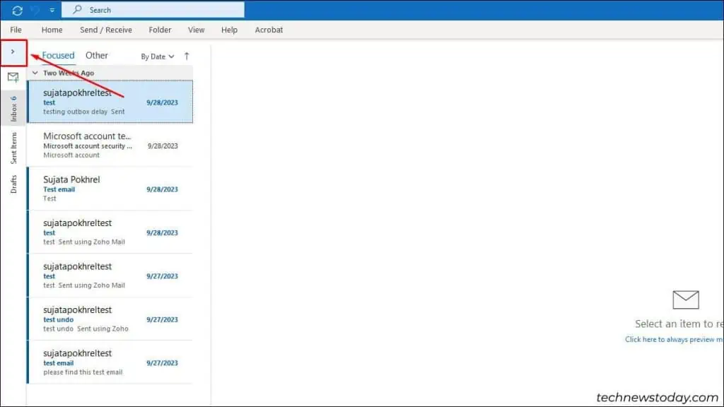 How to Recover Deleted Folder in Outlook 1 click-on-folder-pane-1024x576