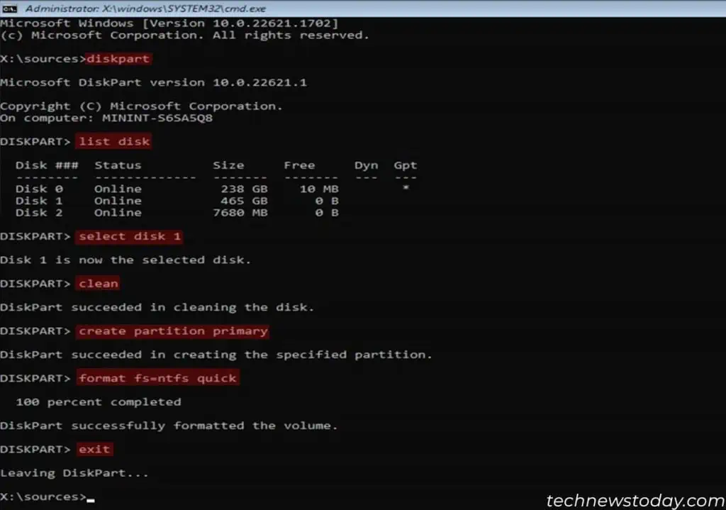 diskpart-list-disk-select-disk-clean-create-partiton-primary-format-fs-ntfs-quick-exit-1024x719