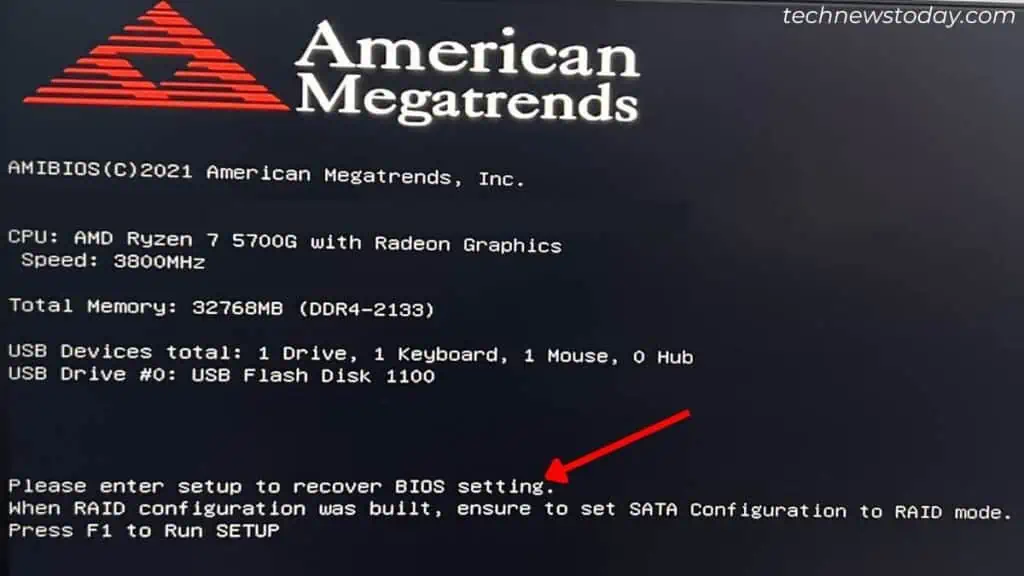 How to Update BIOS Safely 6 enter-bios-setup-press-f1-1024x576