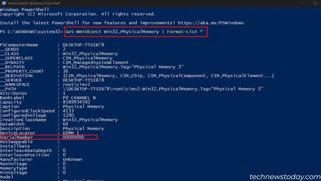 How to Check RAM Serial Number 5 getl-all-information-of-ram-from-powershell-1-1024x576