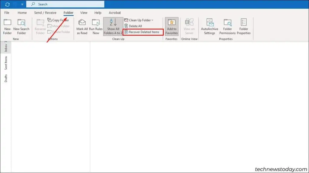 How to Recover Deleted Folder in Outlook 4 go-to-folder-and-choose-recover-deleted-items-1024x576