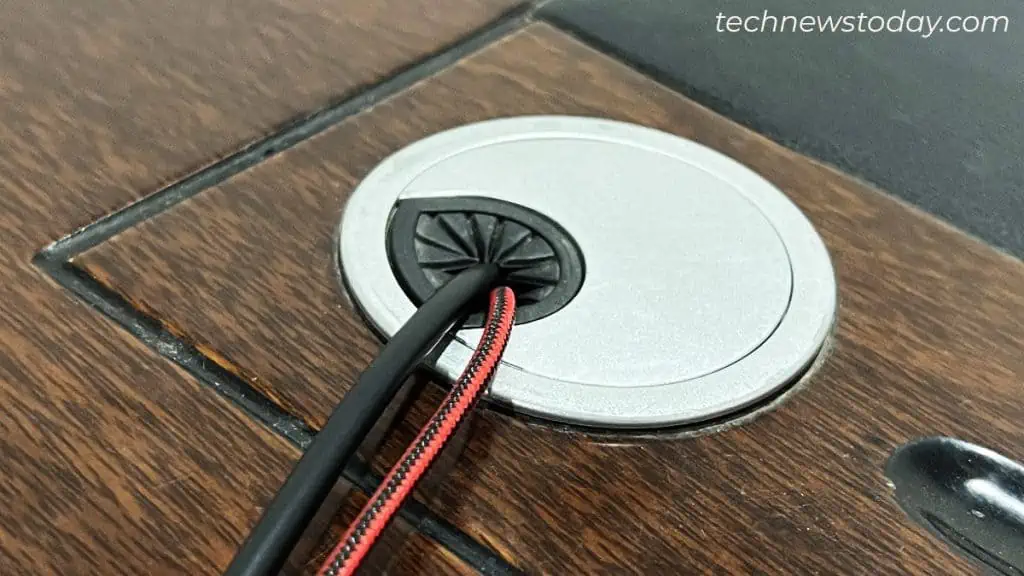 Organizing Keyboard and Mouse Cables (6 Best Ways) 8 grommet-hole-in-table-1024x576