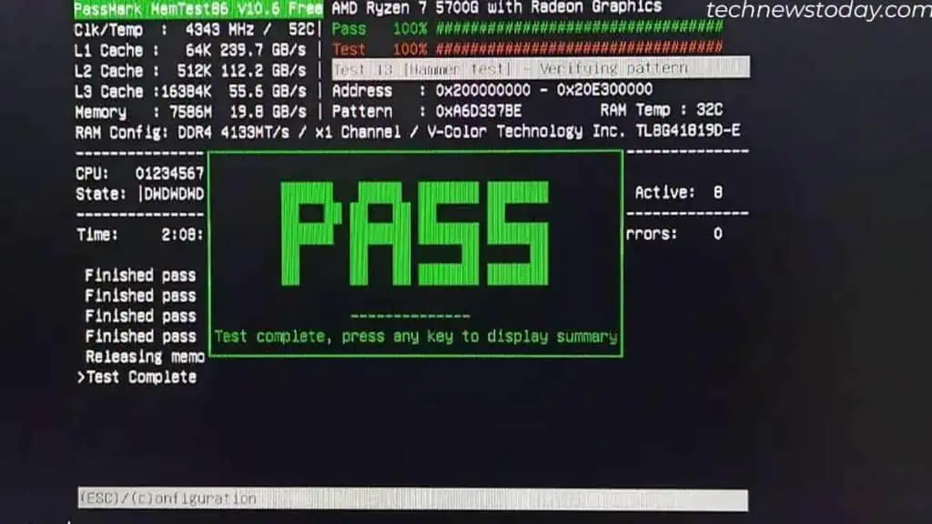 How to Tell if RAM is Bad? 5 memory-test-green-pass-1-1024x576