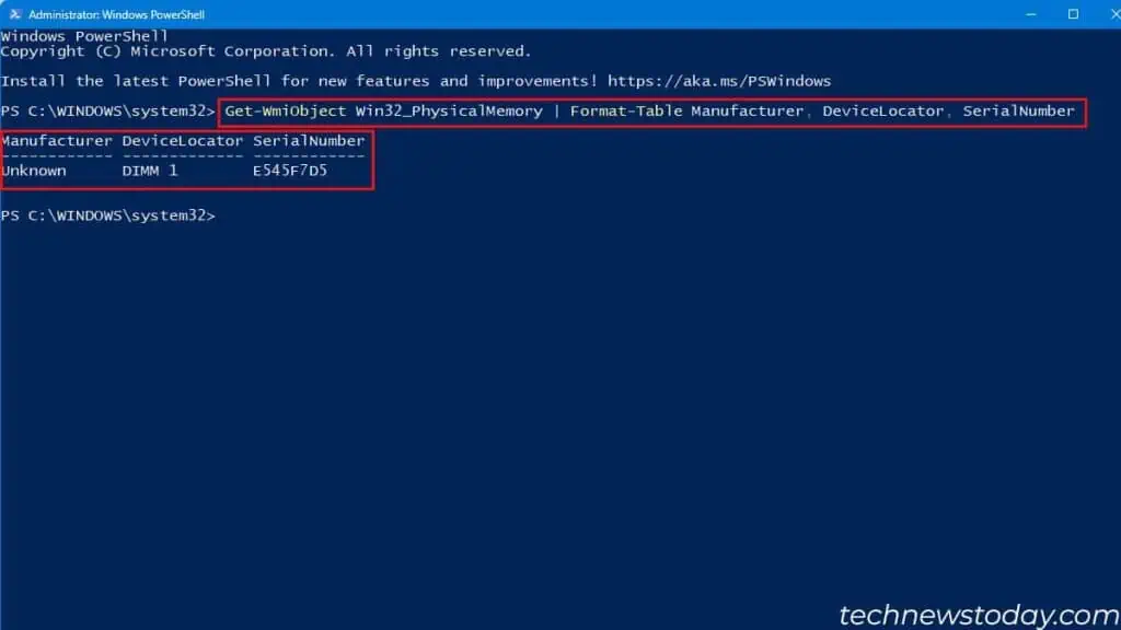 How to Check RAM Serial Number 4 powershell-command-to-check-ram-serial-number-1024x576