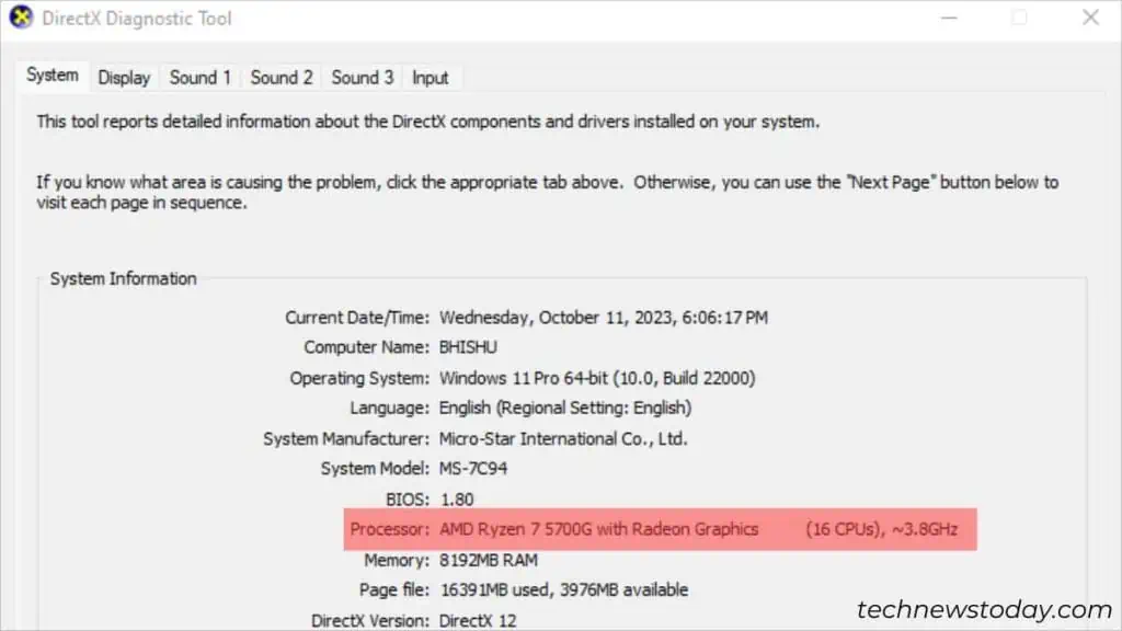 4 Ways to Check What CPU You Have 6 processor-information-from-dxdiag-1024x576