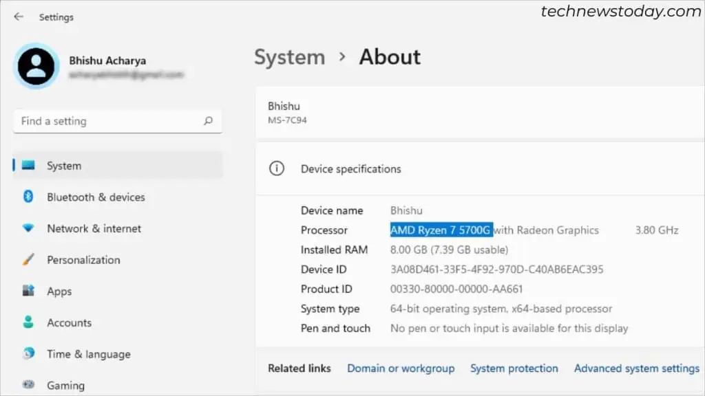 4 Ways to Check What CPU You Have 4 processor-information-in-windows-settings-1024x576
