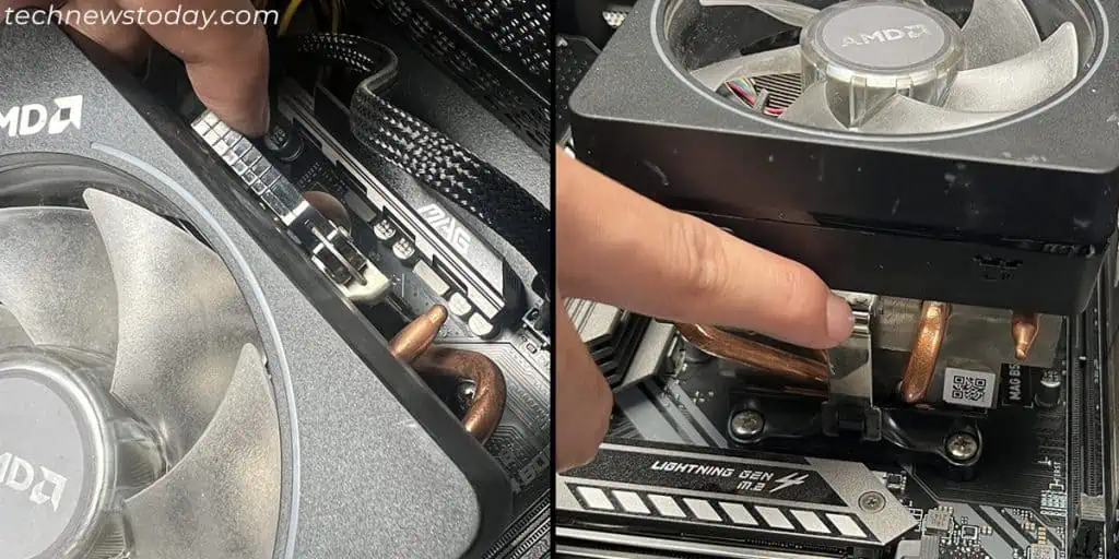 How to Remove a CPU Cooler from Motherboard The Right Way 4 remove-cpu-cooler-retention-clip-1024x512