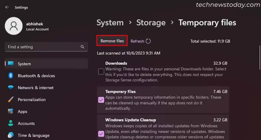 How to Free Up Disk Space on PC? 9 Best Ways 4 system-storage-settings-temporary-files-remove-files-1024x549