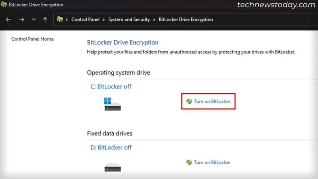 How to Encrypt Hard Drive on Windows 2 turn-on-bitlocker-drives-1-1024x576