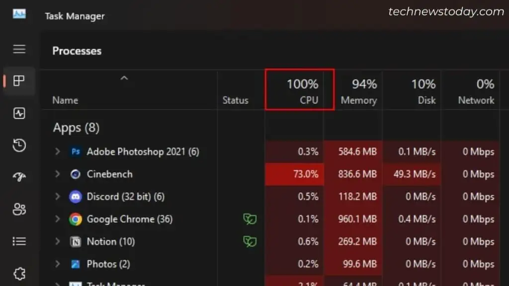 CPU Overheating For No Reason? Here is How to Fix It 9 100-cpu-usage-task-manager-1024x576