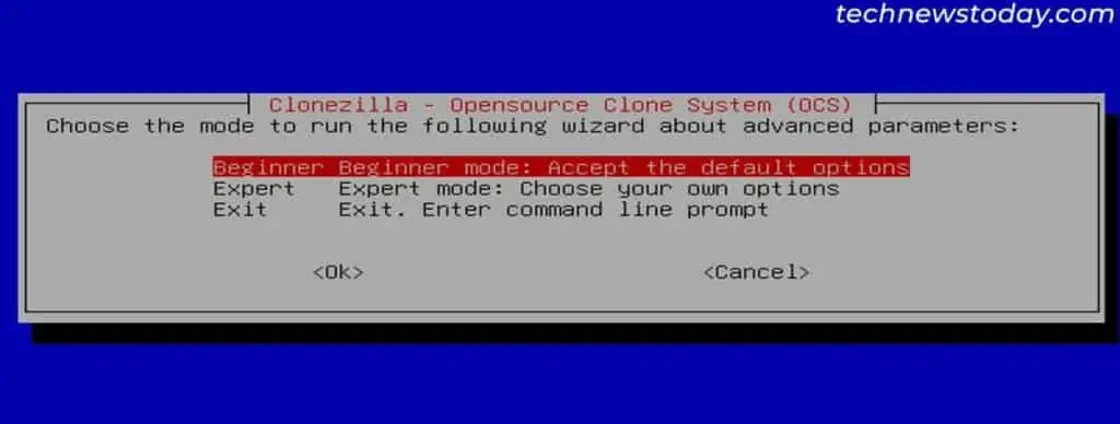 How to Clone a Hard Drive to SSD 10 clonezilla-beginner-mode-1024x388