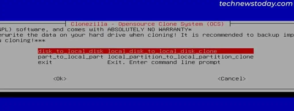 How to Clone a Hard Drive to SSD 11 clonezilla-disk-to-local-disk-select-1024x388
