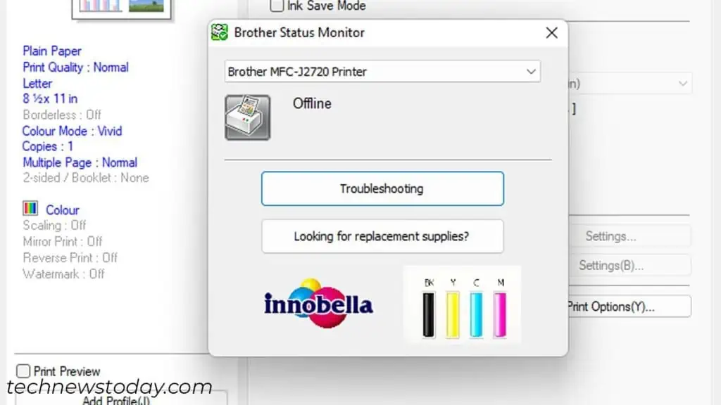 Printer Not Printing Black? Here's How to Fix It 4 ink-levels-shown-in-brother-printer-status-monitor-1024x576