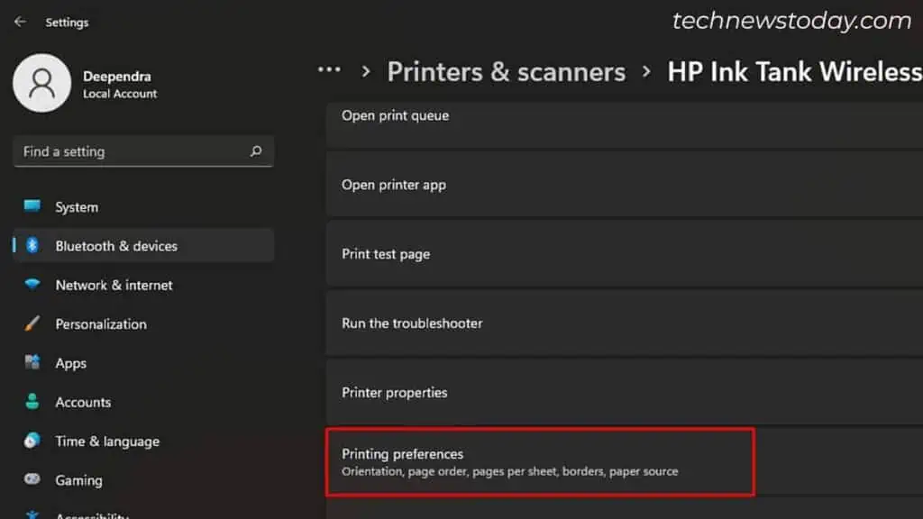 Printer Not Printing Black? Here's How to Fix It 1 printing-preferences-in-settings-1024x576