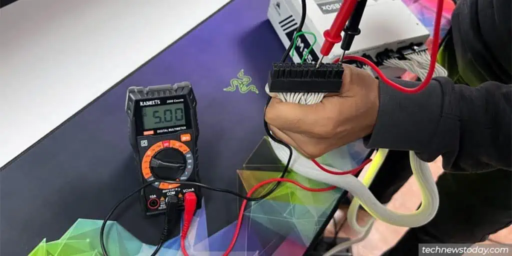How to Tell if Motherboard Is Dead? 4 psu-atx-connector-multimeter-test-1024x512