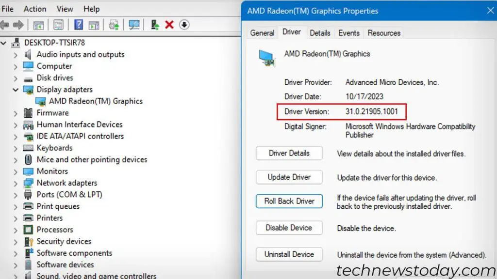 Solved: "Radeon Software and Driver Do Not Match" Error 3 check-driver-version-radeon-software-1024x576