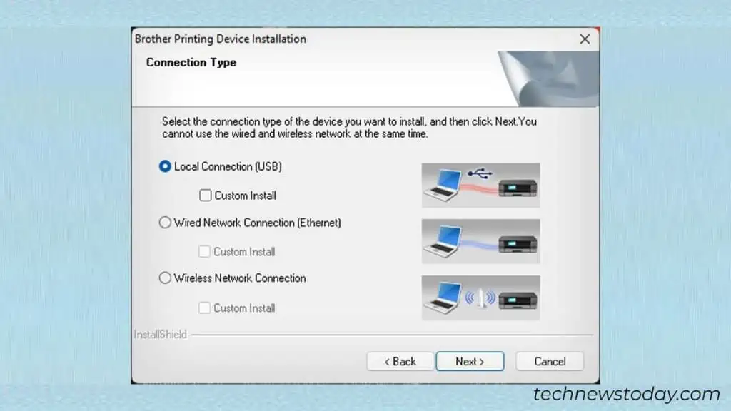 How to Connect Brother Printer to Your PC 8 choose-the-connection-type-1024x576