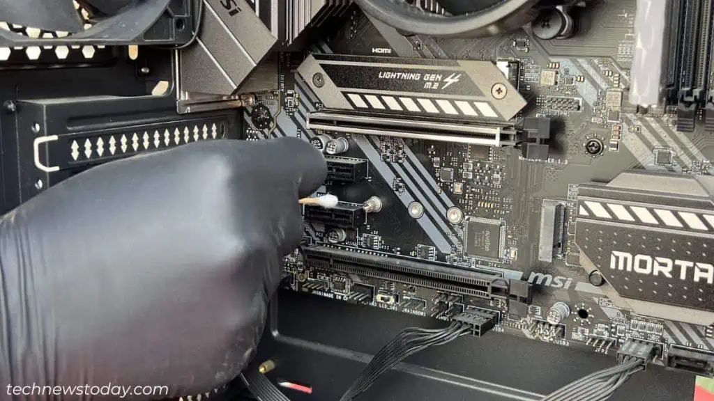How to Clean Dust From PC 17 cleaning-pcie-using-qtip-1024x576