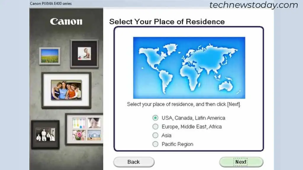 How to Connect Canon Printer to Laptop 5 selecting-place-of-residence-canon-driver-1024x576