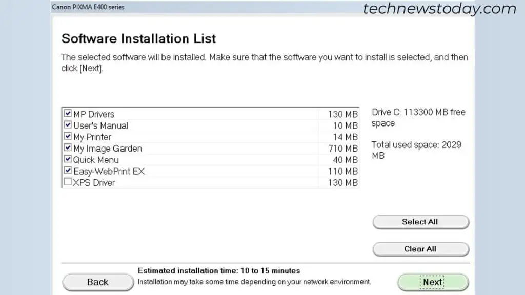 How to Connect Canon Printer to Laptop 6 software-installation-list-while-connecting-canon-printer-to-laptop-1024x576