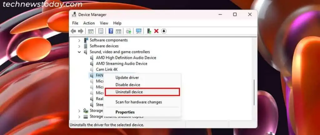 Headphone Jack Not Working On PC? Try these Fixes 6 uninstall-audio-device-manager-1024x432