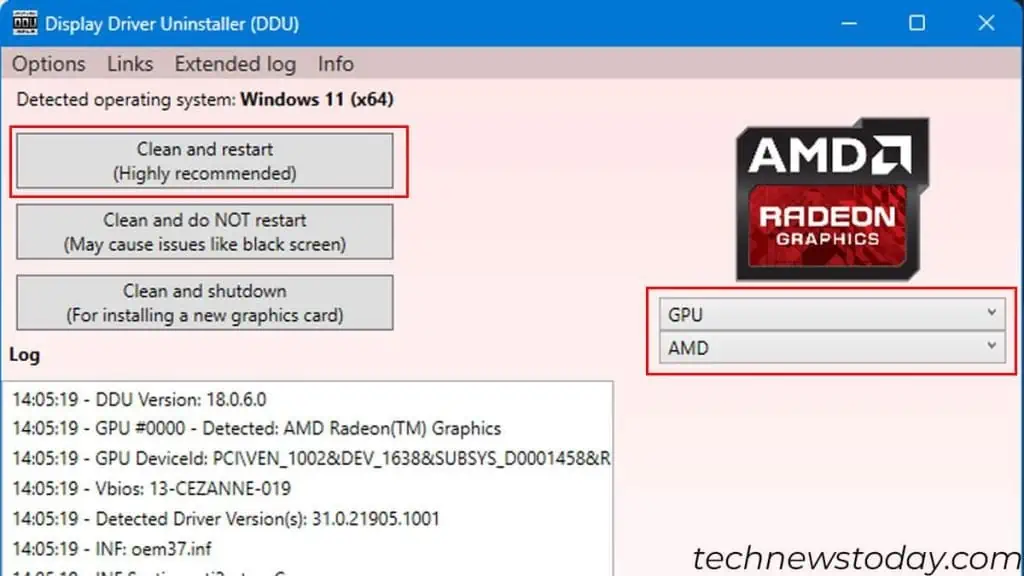 Solved: "Radeon Software and Driver Do Not Match" Error 6 uninstall-display-driver-using-ddu-1024x576