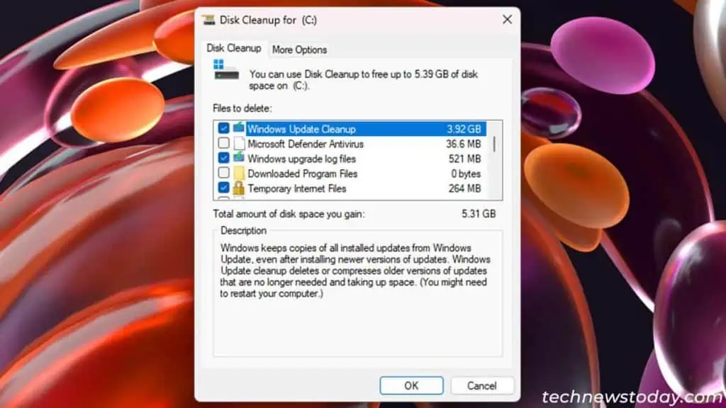 How Often Should I Run Storage Sense or Disk Cleanup? 4 disk-cleanup-windows-update-1024x576